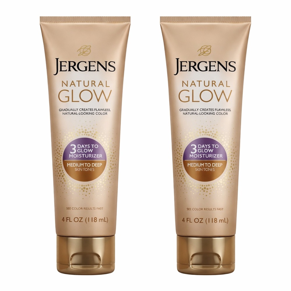Jergens Natural Glow 3-Day Self Tanner Lotion Sunless Medium to Deep 2-pack (2)